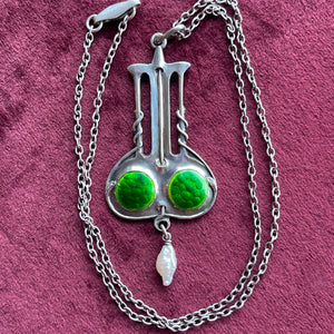 James Fenton Arts and Crafts Enamel Pendant, Birmingham 1908