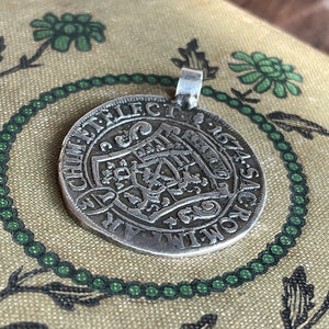 Antique 1674 Saxony Johann Georg II Silver Thaler Pendant in Unaltered Condition