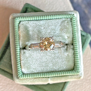 Vintage Platinum Fancy Brown Diamond Ring – Mid-Century Elegance