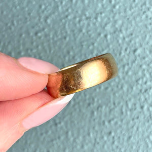 Antique 14K Gold Inscribed Wide Band