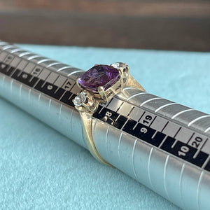 Amethyst and Spinel Three Stone Ring A Classic English Beauty