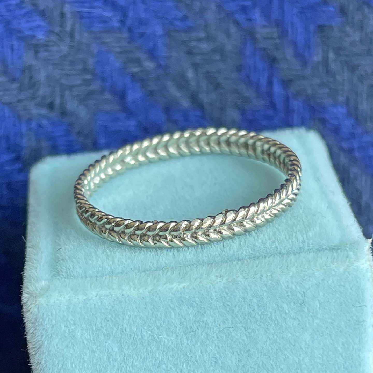 Victorian 18K White Gold Witch's Band Ring