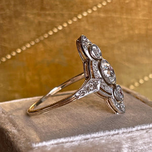 Belle Époque Platinum 14k Gold Diamond Ring