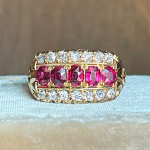 Edwardian Ruby and Diamond Ring in 18k Gold