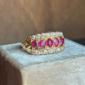 Edwardian Ruby and Diamond Ring in 18k Gold