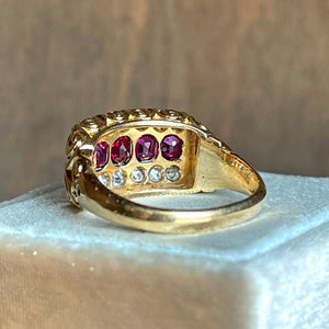 Edwardian Ruby and Diamond Ring in 18k Gold