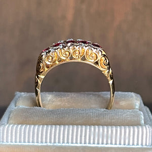 Edwardian Ruby and Diamond Ring in 18k Gold