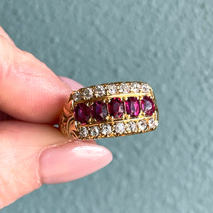 Edwardian Ruby and Diamond Ring in 18k Gold