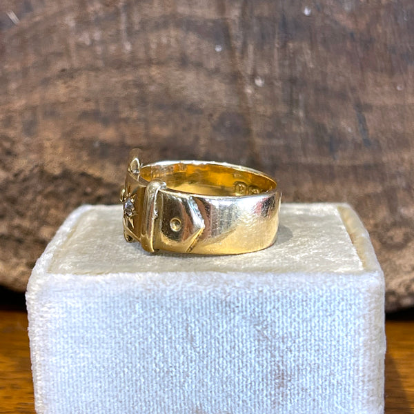 Estate Edwardian 18K Yellow Gold Buckle Ring