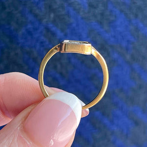 Edwardian Diamond 'D" Initial Ring 18k Platinum