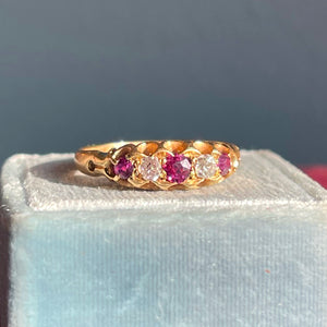 Victorian Ruby Diamond Gold Ring, Birmingham 1900