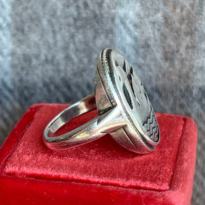 1950s Scandinavian Sterling Silver Swan Ring, Size 6