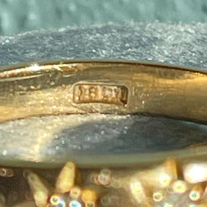 Antique 18k Gold Star-Set Diamond Band, c. 1900