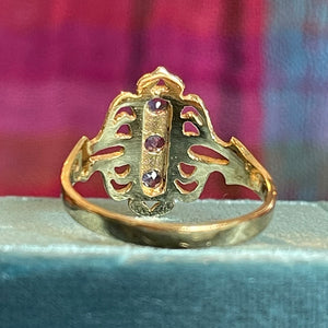 Vintage 90s 3 Amethyst Gold Ring London