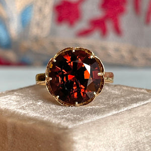 1930s Tourmaline Ring in 18kt Gold: A Rich Autumnal Glow