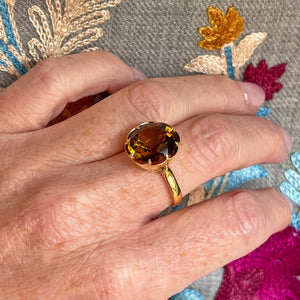 1930s Tourmaline Ring in 18kt Gold: A Rich Autumnal Glow