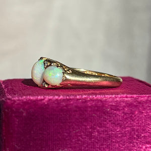 Edwardian Opal Diamond Ring 18k Gold Dated 1901