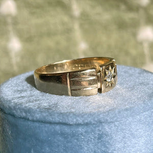 Antique 18k Gold Diamond Gentleman’s Ring, c. 1890