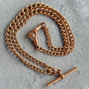 Antique 9K Gold Watch Chain Necklace c. 1900