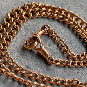 Antique 9K Gold Watch Chain Necklace c. 1900