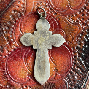 Antique Enamel and Turquoise Cross Pendant, c. 1900