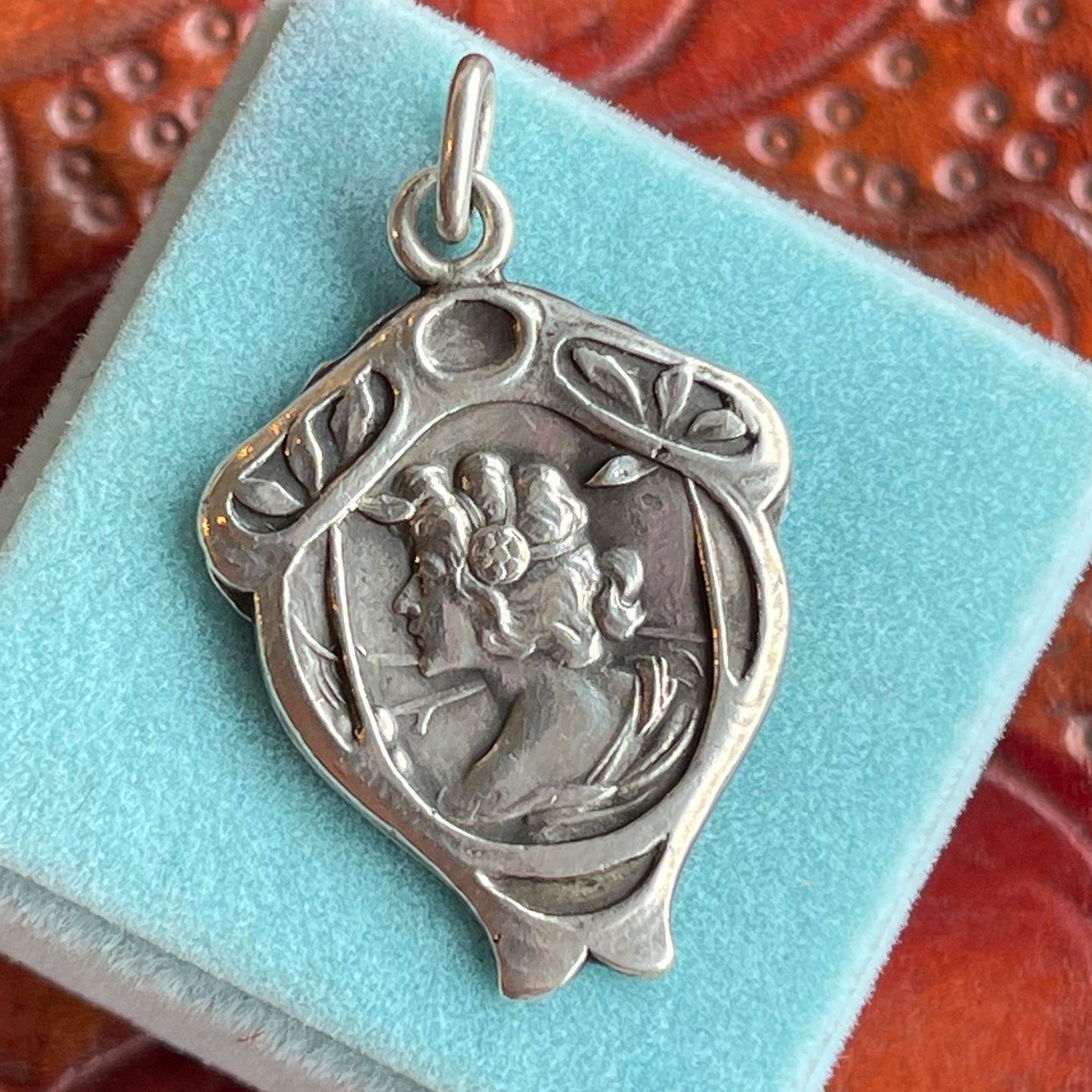 Silver Art Nouveau Pendant, French c. 1910