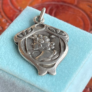 Silver Art Nouveau Pendant, French c. 1910