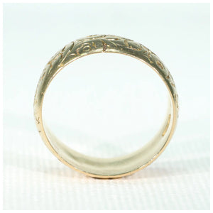 Antique Engraved 18k Gold Wedding Band Ring Hallmarked 1920