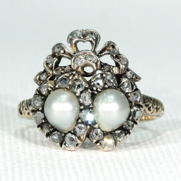 Vintage double deals heart ring