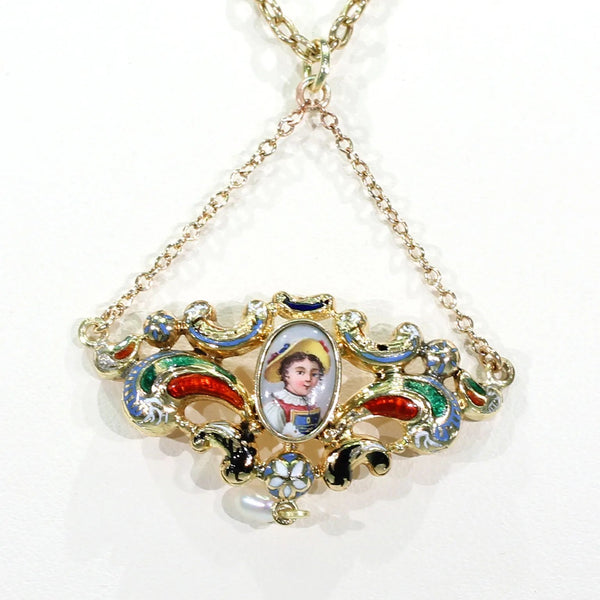 Gold on sale enamel pendants