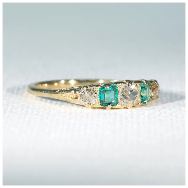 Antique Emerald and Diamond Ring | Vintage Jewelry | Pampillonia Jewelers |  Estate and Designer Jewelry