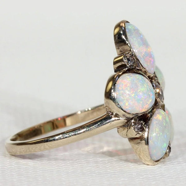 Lab Opal and Lab Diamond Class Ring - Dianna Rae Jewelry