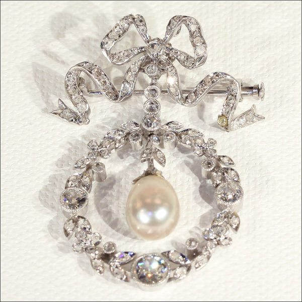 Faux Pearl Cluster Bow Brooch