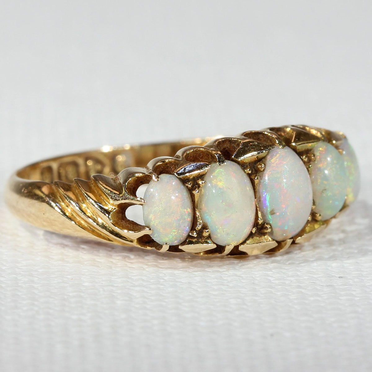 Antique 5 Stone Opal Gold Ring Hallmarked 1905 - Victoria Sterling