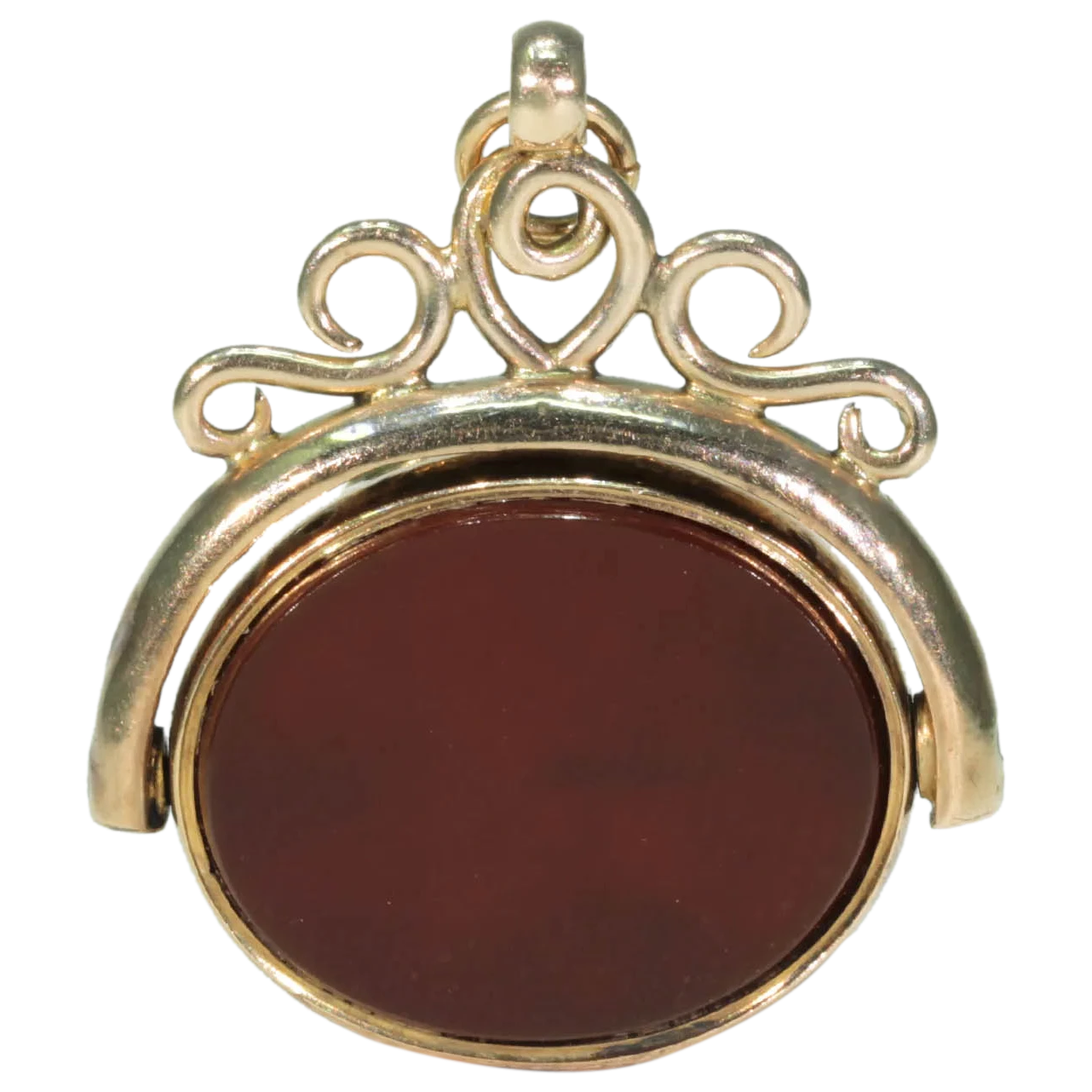 Victorian Locket Flip Fob Carnelian Pendant - Victoria Sterling