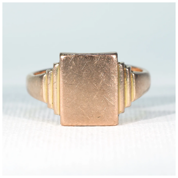 Men's signet ring in antique silver color